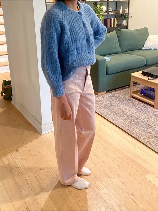 Sezane Sweaters - Sezane Soft Blue Button-Front Cropped Cardigan